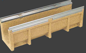 public space drainage channel / stainless steel / concrete / with grating