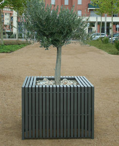 steel planter / square / contemporary / for public spaces