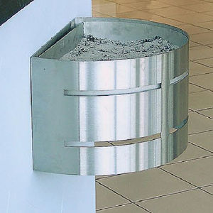 wall-mounted ashtray / stainless steel / for outdoor use / for public spaces