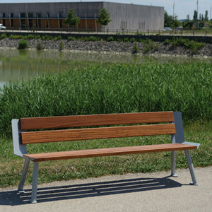 public bench / contemporary / with backrest