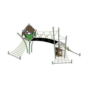 wooden play structure / metal / for playgrounds