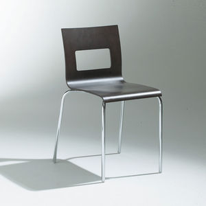 contemporary restaurant chair / stackable / cantilever / oak
