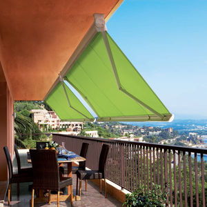 folding-arm awning / box / motorized / patio