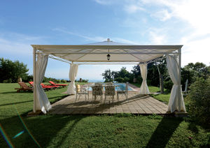 wrought iron gazebo / fabric roof / commercial