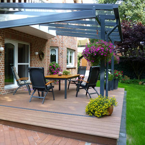 WPC deck boards / wood look / PEFC-certified / commercial