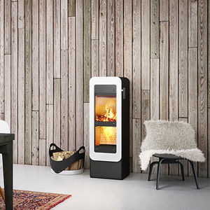 wood heating stove / contemporary / metal