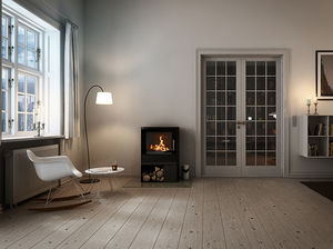 wood heating stove / contemporary / cast iron