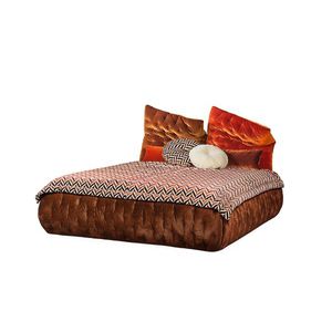 double bed / contemporary / upholstered / velvet