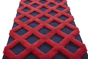 contemporary rug / geometric pattern / wool / jute