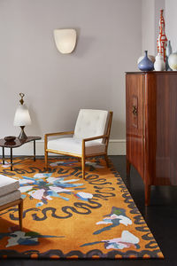 contemporary rug / floral / wool / rectangular