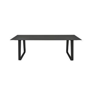 contemporary dining table / metal / porcelain stoneware / rectangular