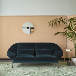 contemporary sofa / fabric / leather / 2-person