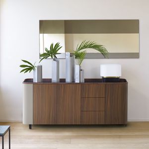 contemporary sideboard / walnut / natural oak / porcelain stoneware