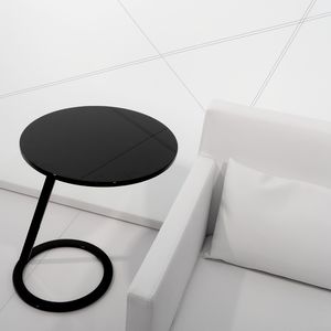 side table / round / contemporary / stainless steel