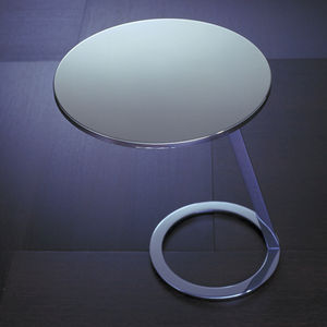 contemporary side table / lacquered aluminum / lacquered steel / stainless steel