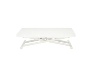 contemporary table / lacquered metal / rectangular / adjustable-height