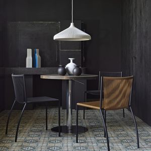 contemporary chair / stackable / upholstered / polypropylene