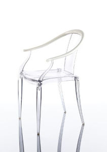 contemporary chair / with armrests / molded plywood / birch