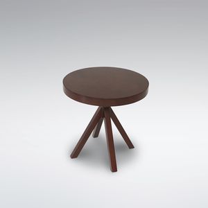contemporary side table / wooden / round
