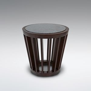 contemporary side table / wooden / round