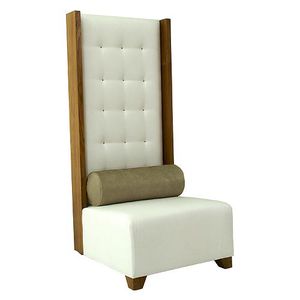 contemporary fireside chair / fabric / wooden / high-back