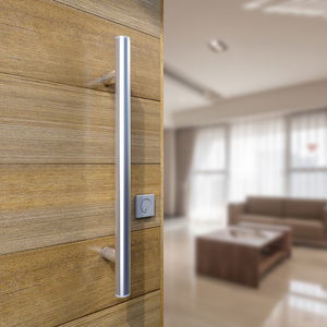 stainless steel pull handle / modern / satin finish