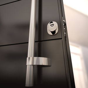 door pull handle / stainless steel / contemporary / satin finish