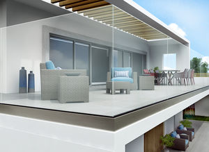 glass panel railing / outdoor / for balconies / for patios