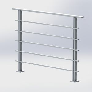 aluminum railing / with bars / outdoor / for balconies