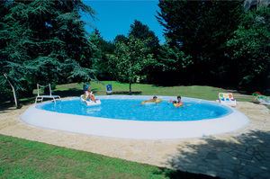 semi-inground swimming pool / fabric / inflatable / outdoor