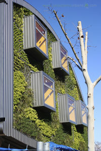 exterior green facade / thermo-laquered / bioclimatic