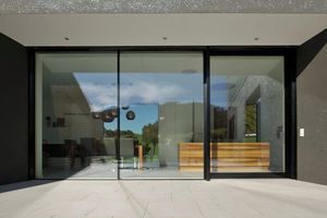 sliding patio door / wooden / double-glazed