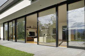 sliding patio door / aluminum / double-glazed