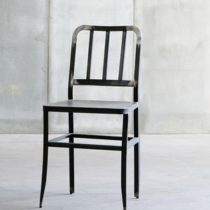 industrial style chair / leather / metal