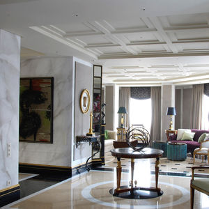 traditional wallpaper / cotton / patterned / marble look