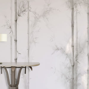 traditional wallpaper / cotton / nature pattern / gray