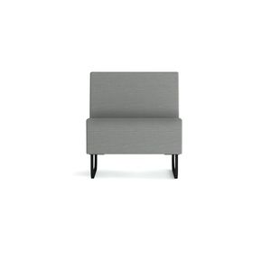 contemporary fireside chair / fabric / sled base
