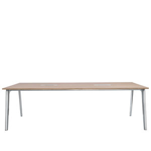 contemporary table / oak / chrome steel / rectangular