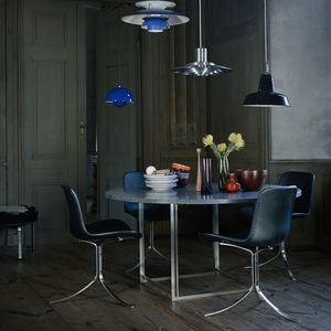 contemporary table / stainless steel / marble / granite