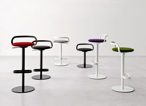 contemporary bar chair / adjustable / swivel / central base