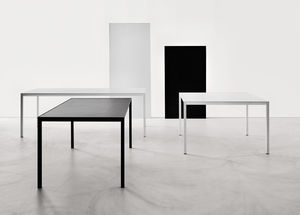 contemporary table / melamine / aluminum / rectangular