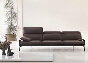 contemporary sofa / leather / wooden / by Rodolfo Dordoni