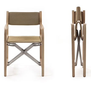 contemporary chair / folding / upholstered / beech