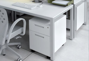 metal office unit / 2-drawer / on casters / key type
