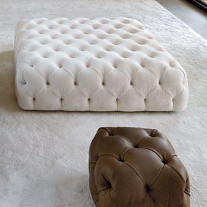 contemporary ottoman / leather / square / indoor