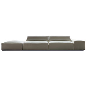 modular sofa / contemporary / leather / fabric