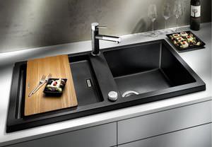 single-bowl kitchen sink / composite / with drainboard