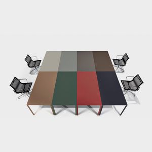 contemporary boardroom table / linoleum / aluminum / rectangular