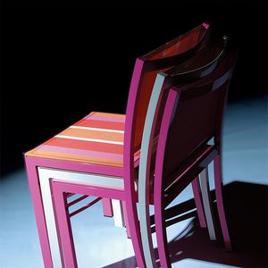 contemporary chair / stackable / metal / garden