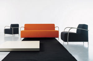 contemporary sofa / steel / fabric / 3-seater